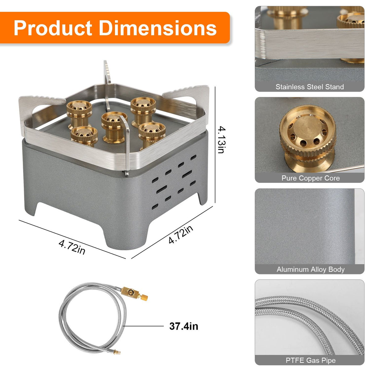 Wind-Blocking Portable Camping Stove with Carrying Case