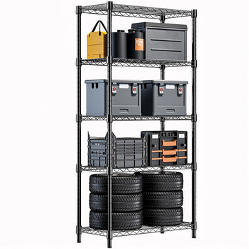 Versatile 5-Tier Storage Shelving for Home, Kitchen, Office