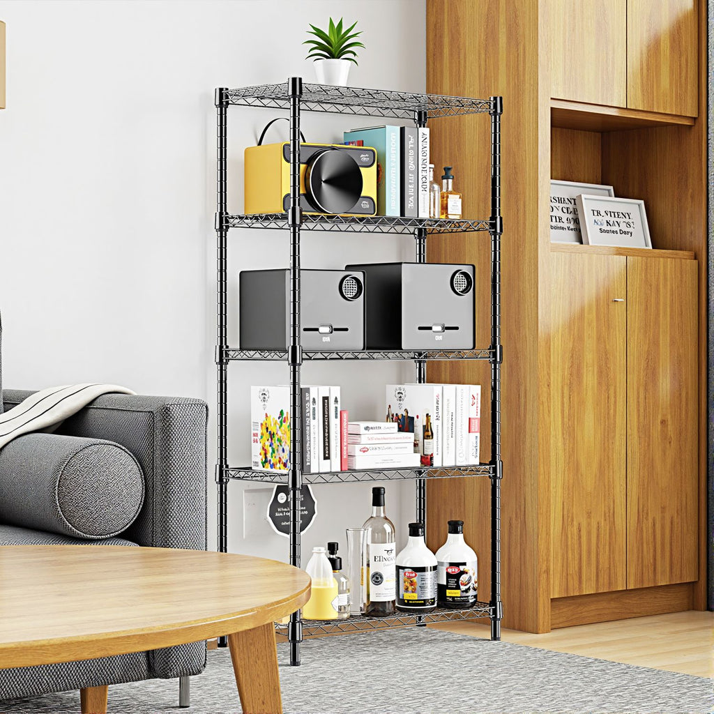 Versatile 5-Tier Storage Shelving for Home, Kitchen, Office