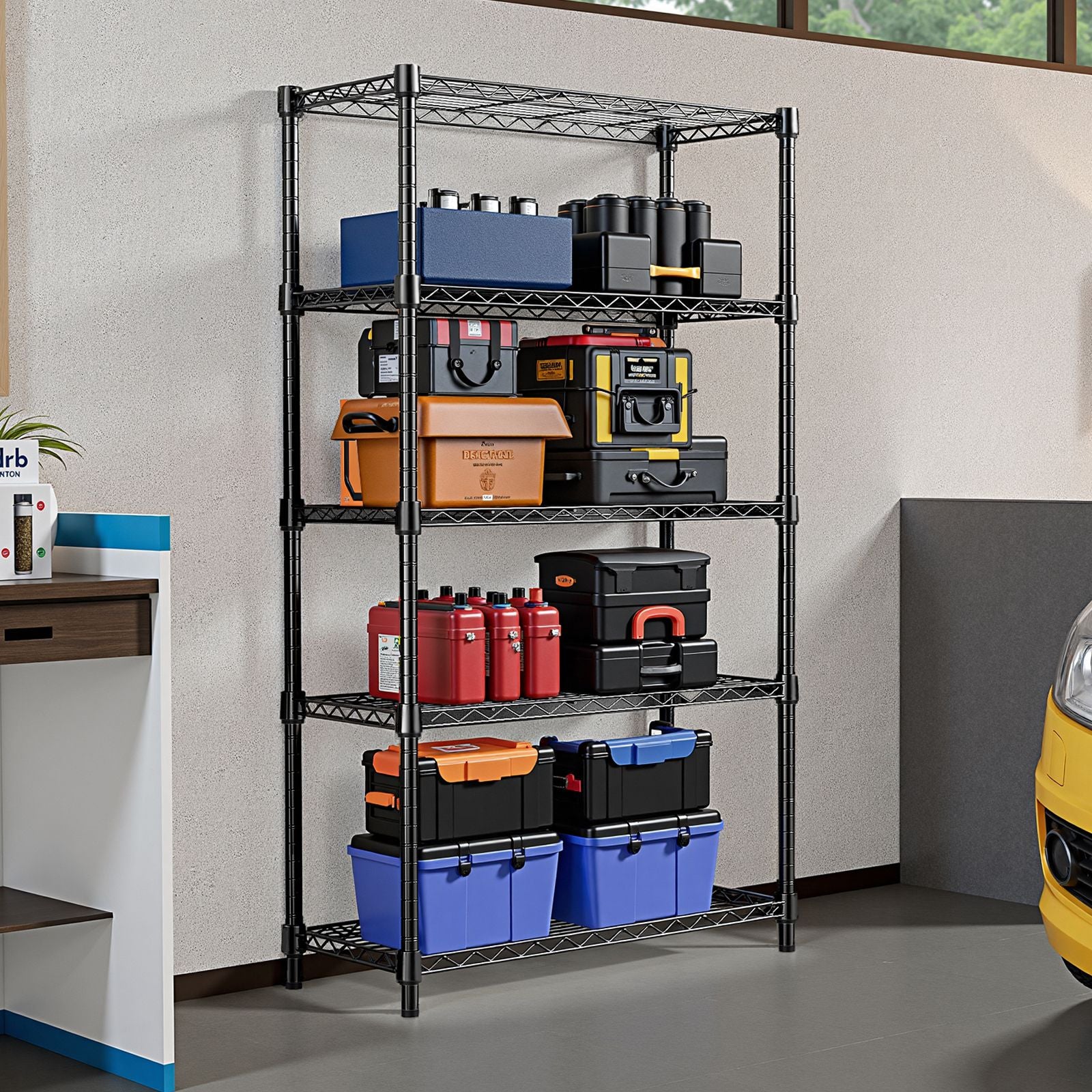 Versatile 5-Tier Storage Shelving for Home, Kitchen, Office