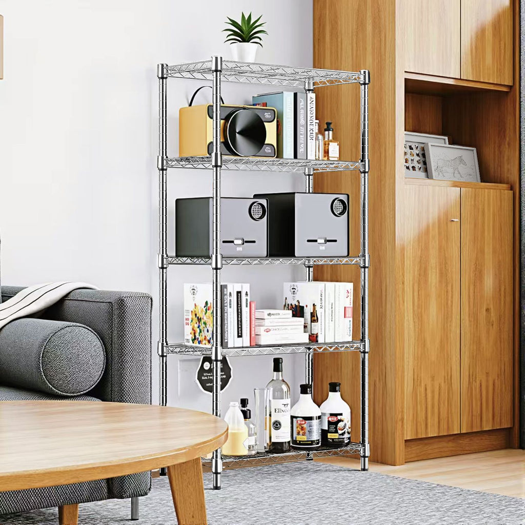 Versatile 5-Tier Storage Shelving for Home, Kitchen, Office