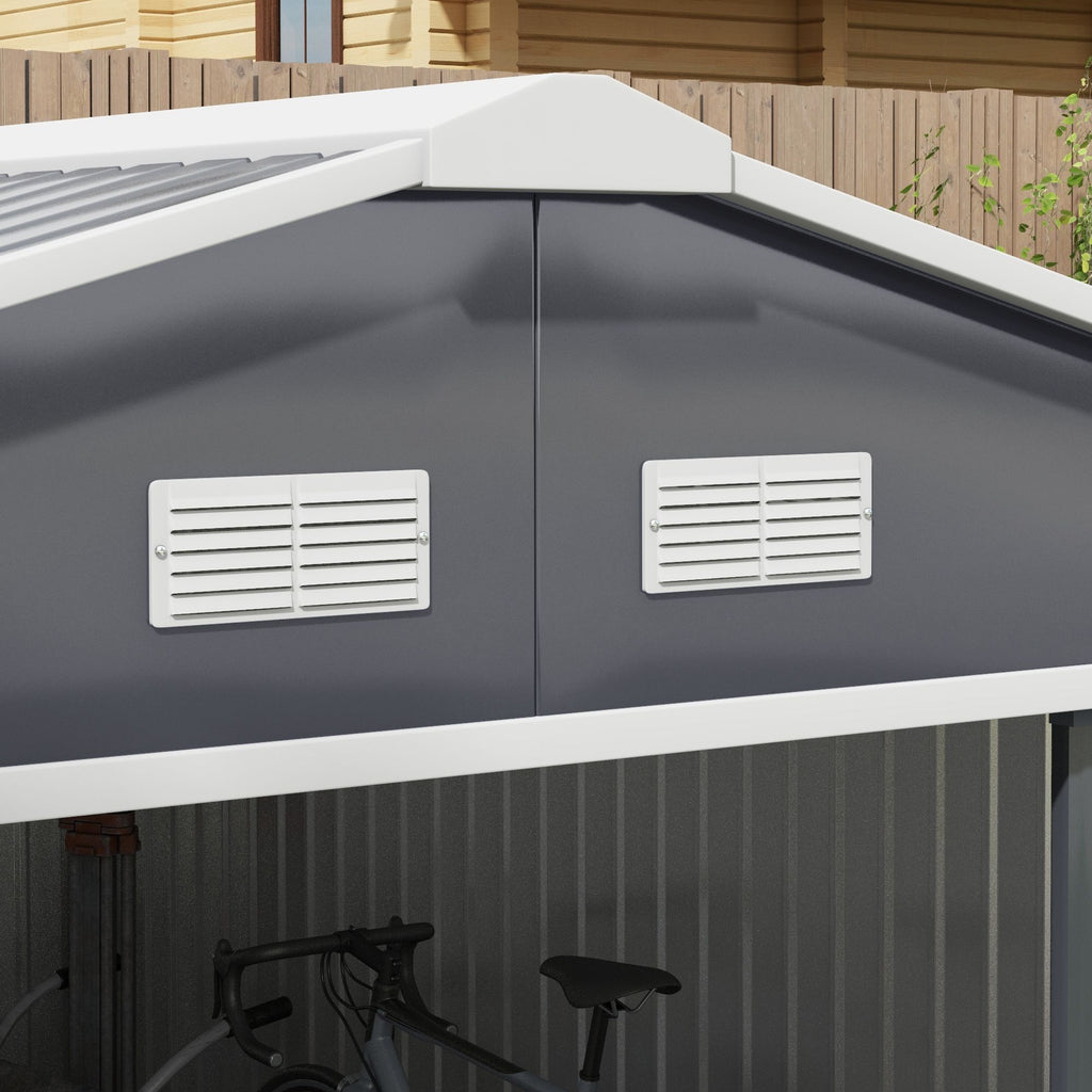 Double Sliding Door Storage Shed with Ventilation and Foundation Kit