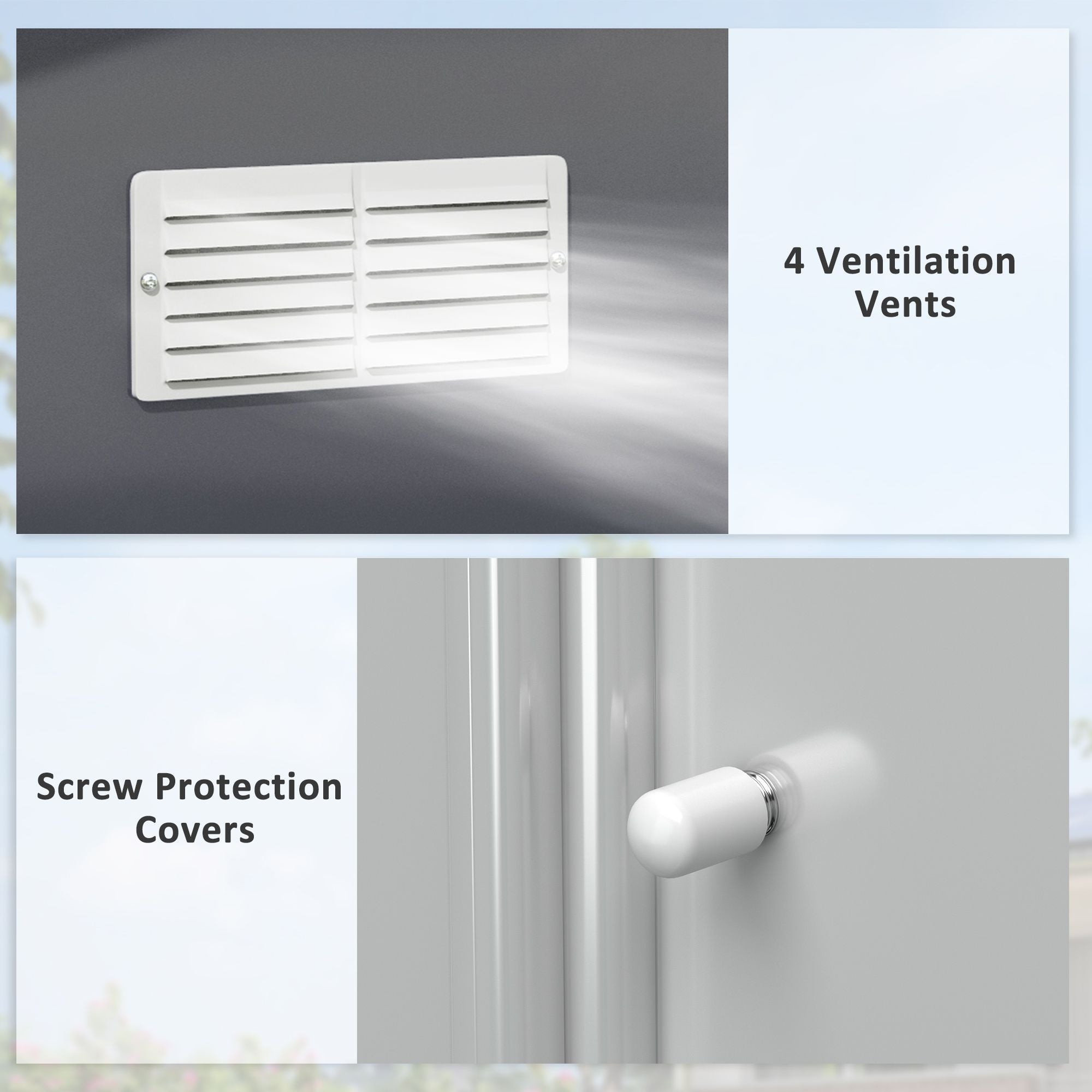 Double Sliding Door Storage Shed with Ventilation and Foundation Kit