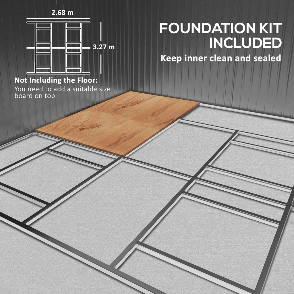 Double Sliding Door Storage Shed with Ventilation and Foundation Kit