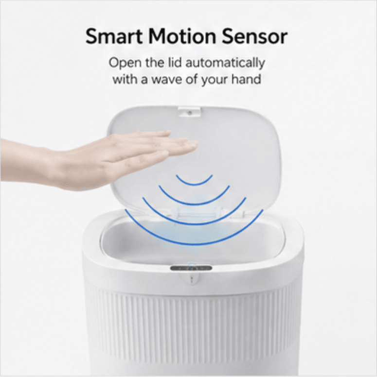 Touchless Sensor Trash Can Set with Quiet Close