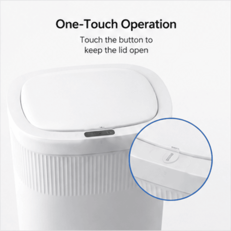 Touchless Sensor Trash Can Set with Quiet Close