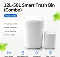 Touchless Sensor Trash Can Set with Quiet Close
