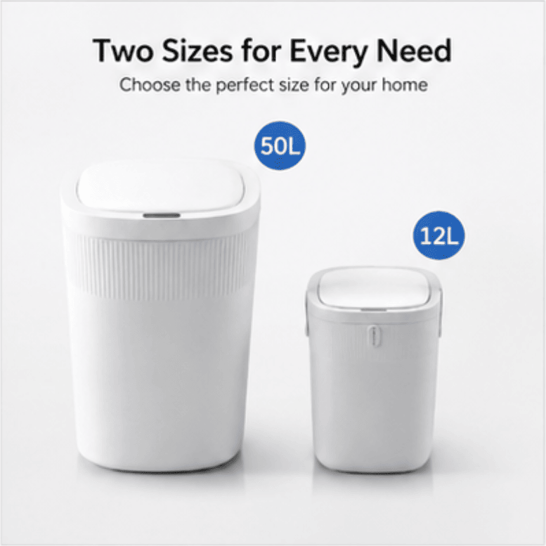 Touchless Sensor Trash Can Set with Quiet Close