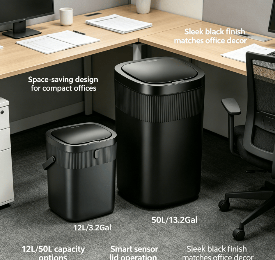 Touchless Sensor Trash Can Set with Quiet Close