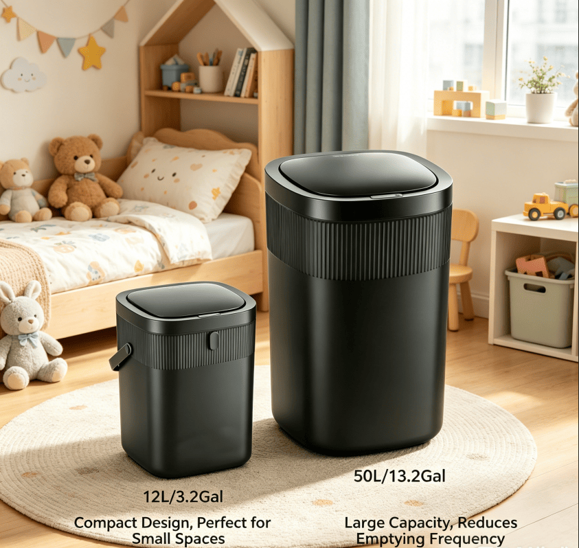 Touchless Sensor Trash Can Set with Quiet Close