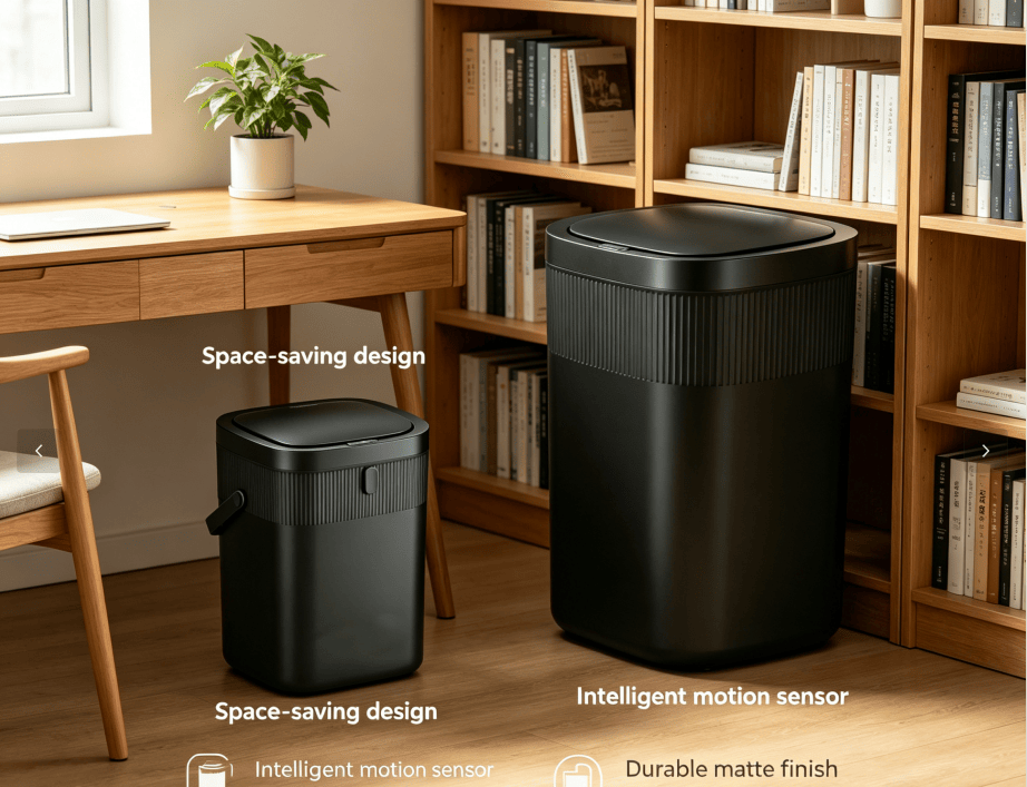 Touchless Sensor Trash Can Set with Quiet Close