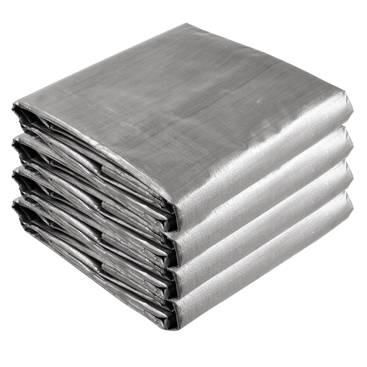Versatile Gray Tarp with Reinforced Corners and Grommets