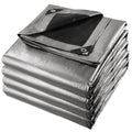 Versatile Gray Tarp with Reinforced Corners and Grommets