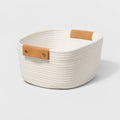 Decorative Coiled Rope Square Basket - Cream