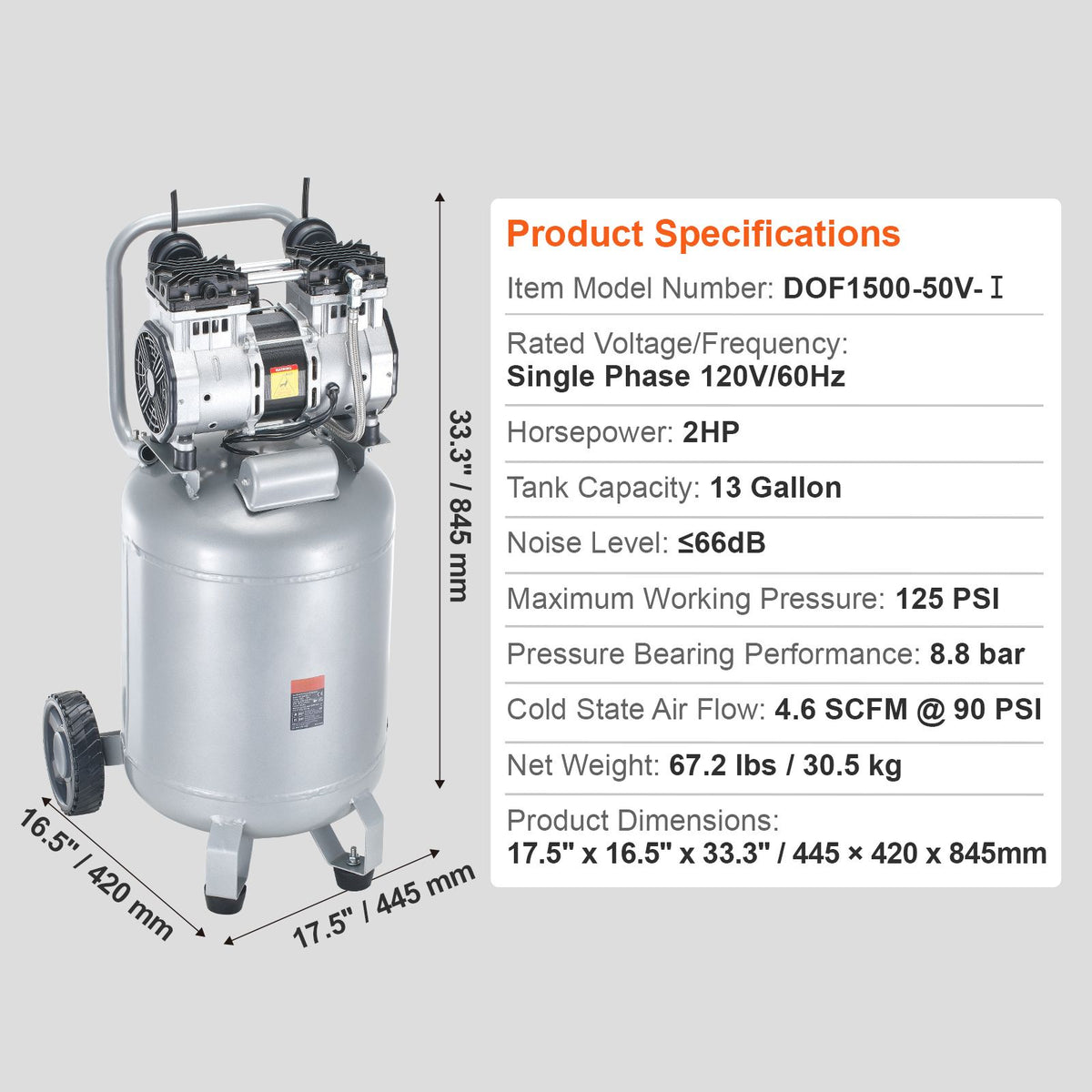 Oil-Free Air Compressor for Garage Projects