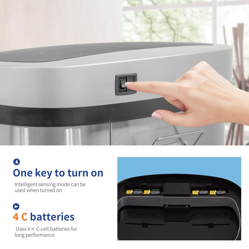 Automatic Touchless Trash Can with Lid for Hands-Free Home Use