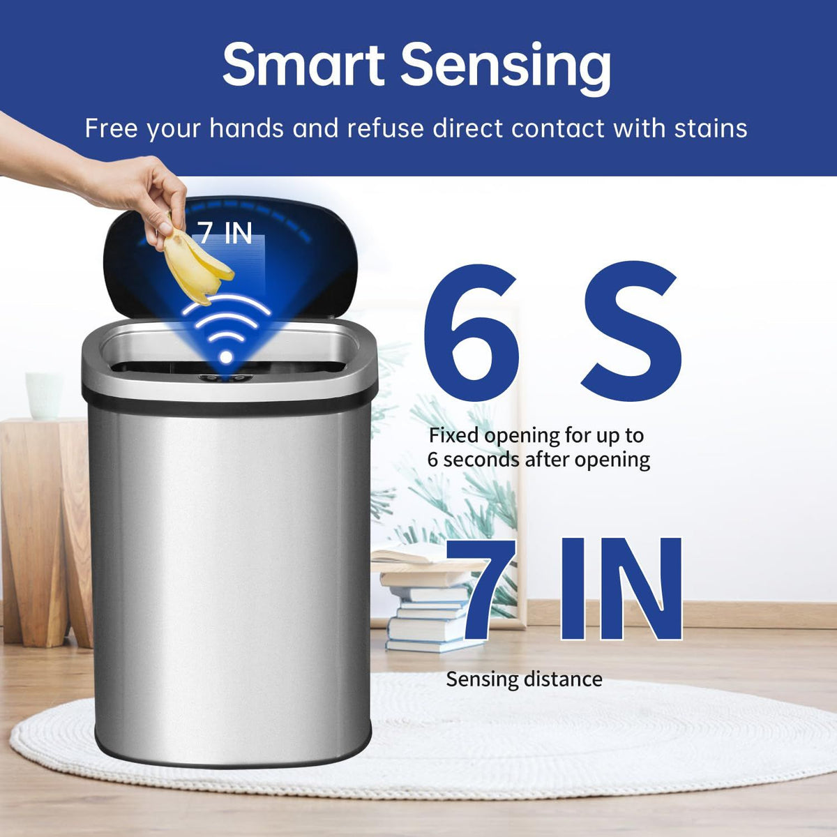Automatic Touchless Trash Can with Lid for Hands-Free Home Use
