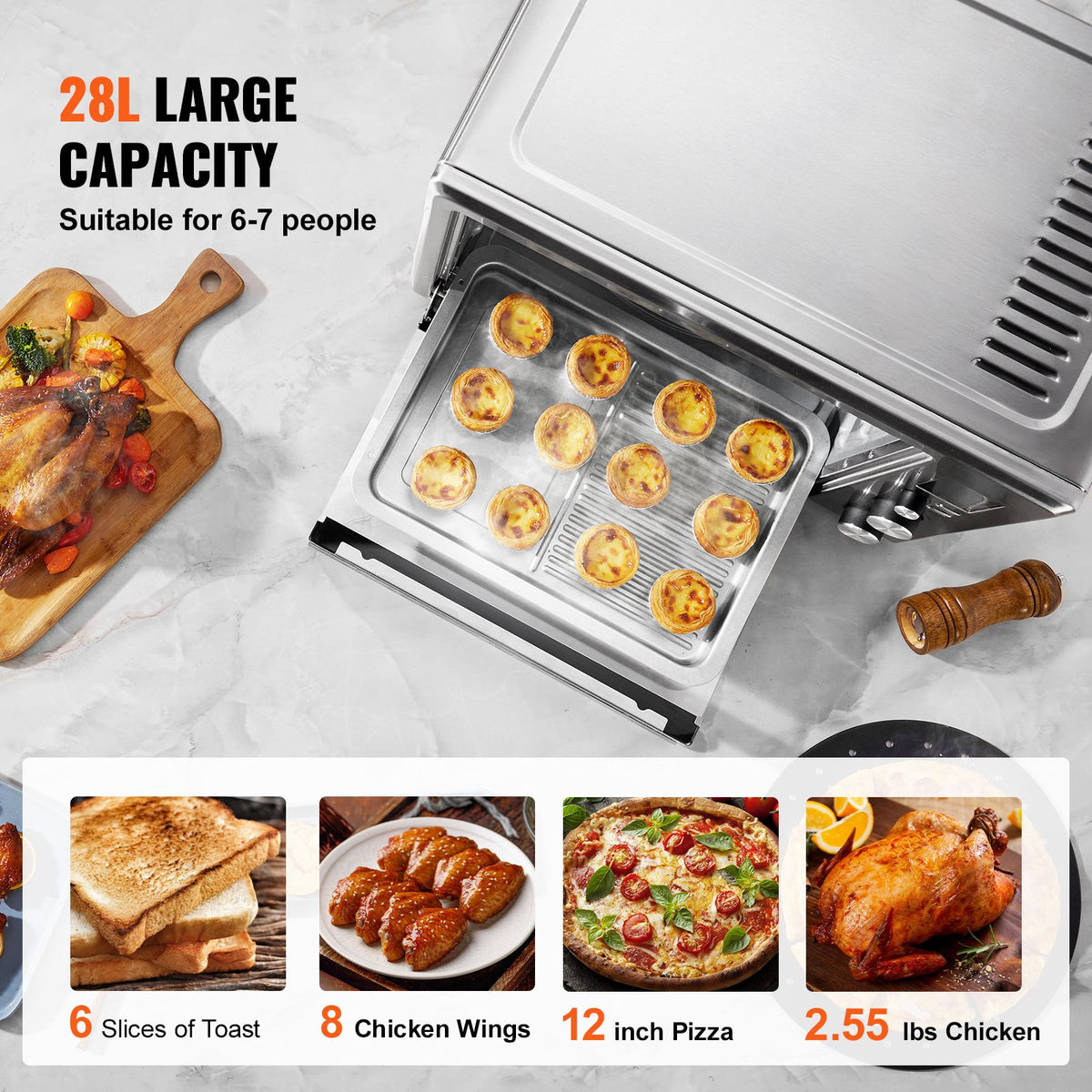 VEVOR 13-in-1 Air Fryer Toaster Oven