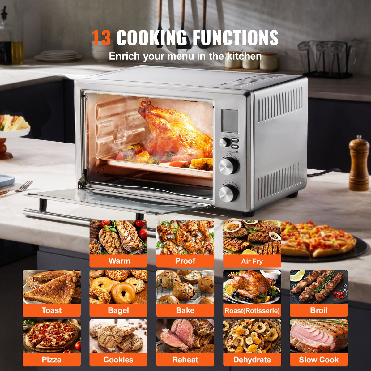 VEVOR 13-in-1 Air Fryer Toaster Oven