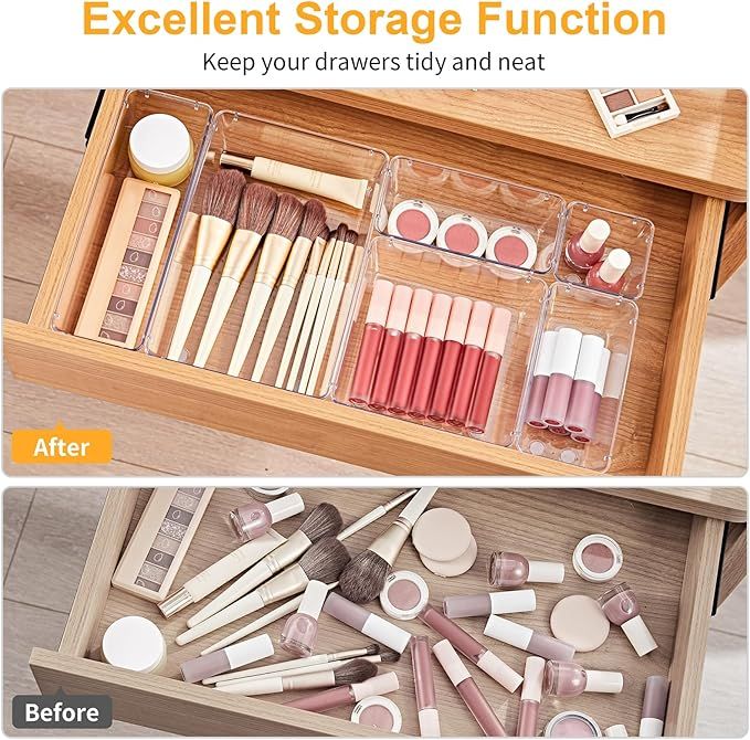 13-Piece Drawer Organizer Set with Non-Slip Pad