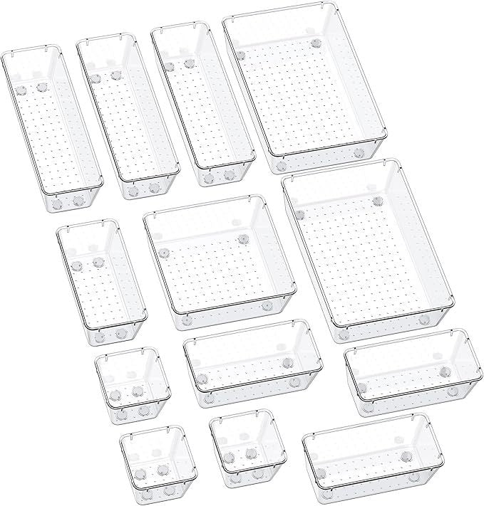 13-Piece Drawer Organizer Set with Non-Slip Pad