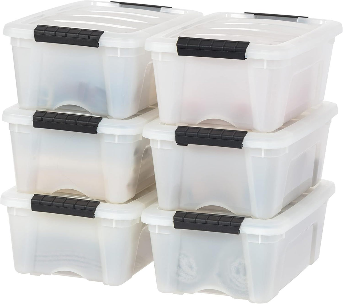 Pearl Lidded Storage Boxes with Latches and Pull Handles for Tidy Rooms