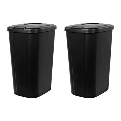 Two-Pack Slim Touch-Top Kitchen Trash Cans