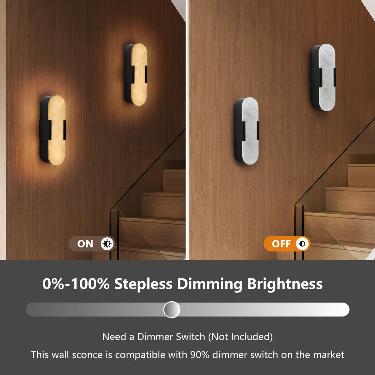 Modern Matte Black Wall Sconces, Set of Two