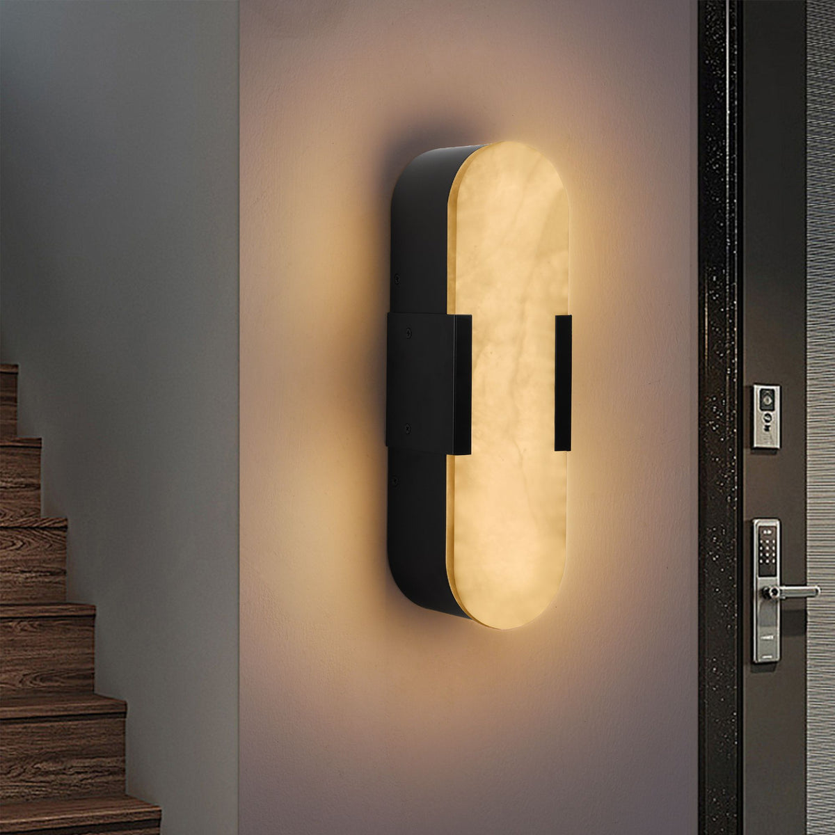 Modern Matte Black Wall Sconces, Set of Two