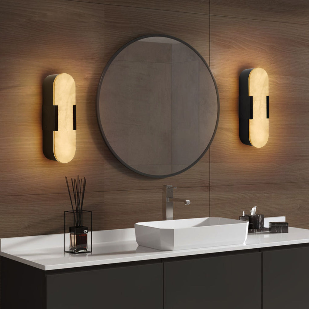 Modern Matte Black Wall Sconces, Set of Two