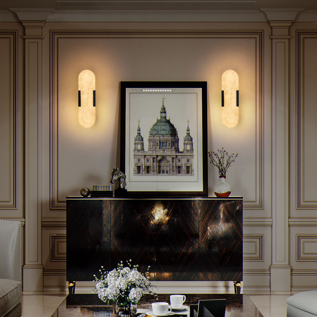 Modern Matte Black Wall Sconces, Set of Two