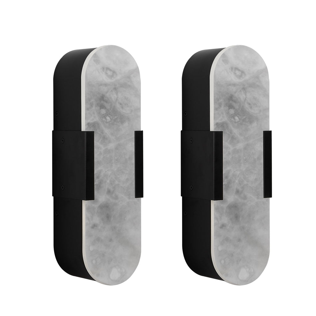 Modern Matte Black Wall Sconces, Set of Two