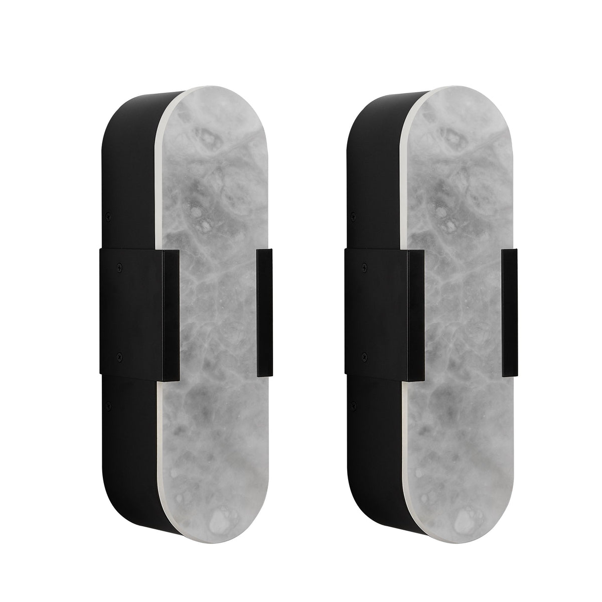 Modern Matte Black Wall Sconces, Set of Two