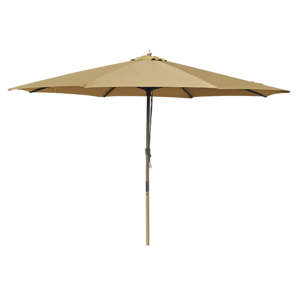 Khaki Retro-Style Patio Umbrella with Pulley System