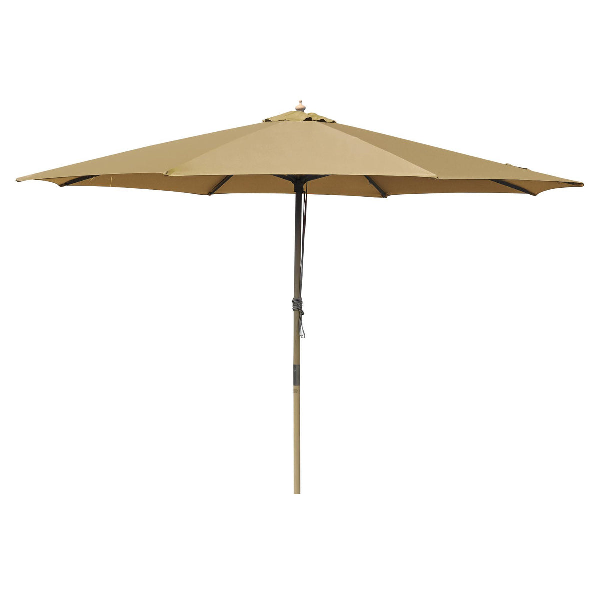Khaki Retro-Style Patio Umbrella with Pulley System