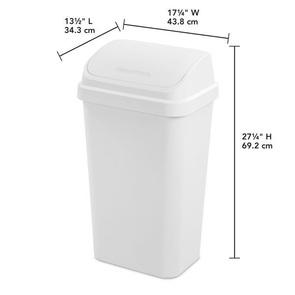 Swing Top Waste Basket with Space-Efficient Design