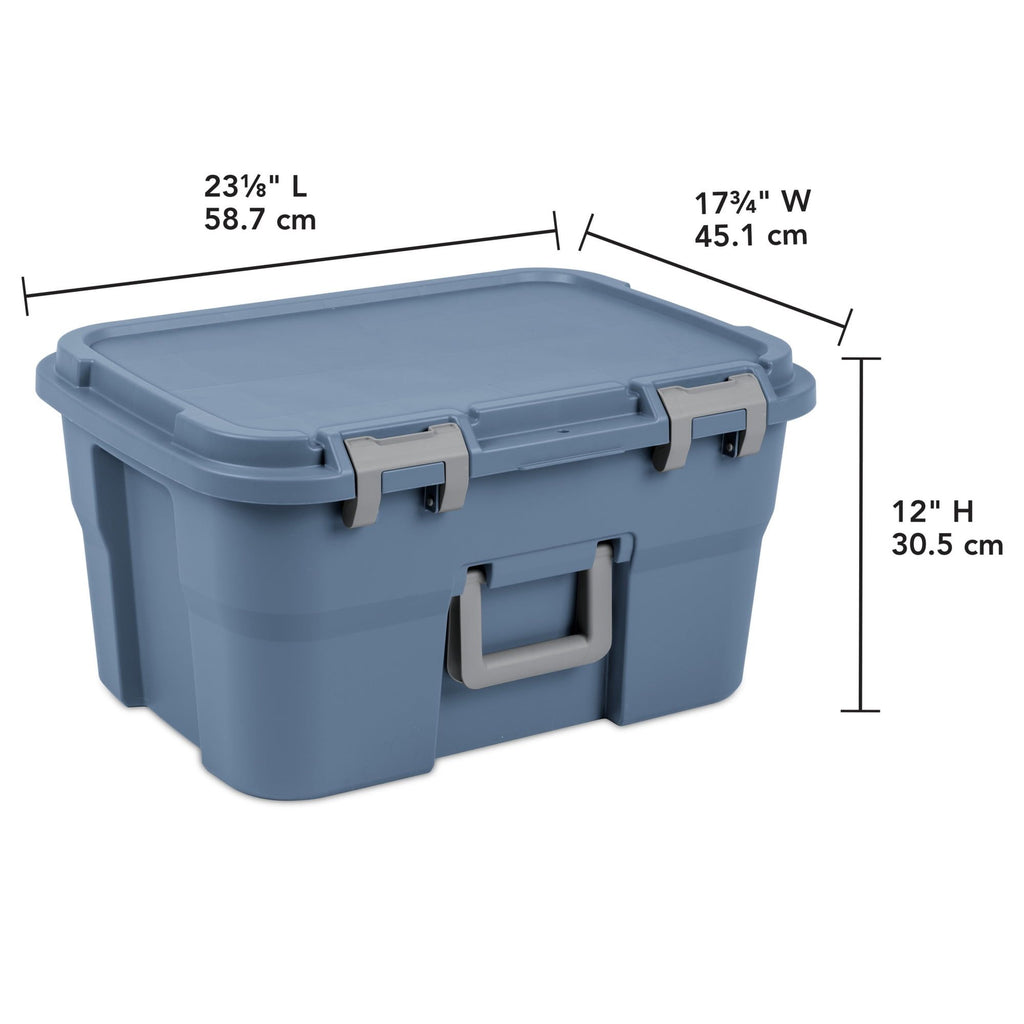 Lockable Plastic Storage Trunk with Integrated Handles and Latches