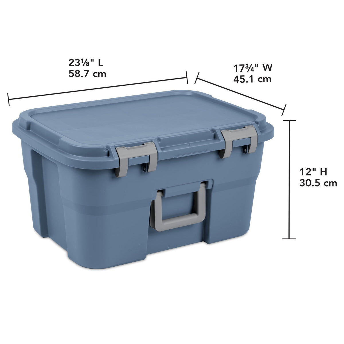 Lockable Plastic Storage Trunk with Integrated Handles and Latches