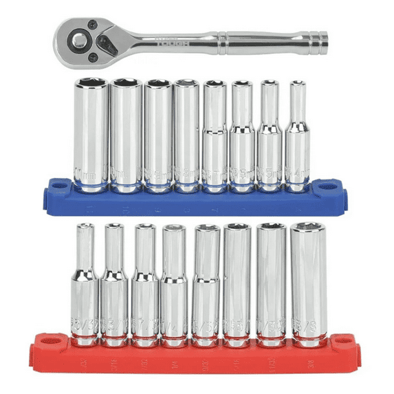 Organized Ratchet and Deep Socket Set