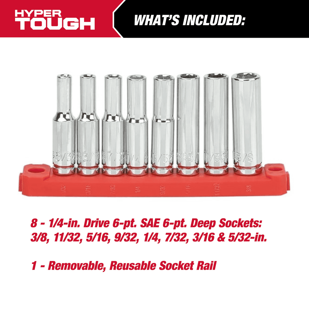 Organized Ratchet and Deep Socket Set