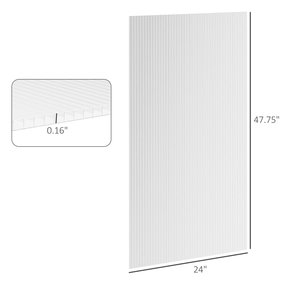 14-Piece Twin-Wall Polycarbonate Greenhouse Panels - UV Protected & Insulating