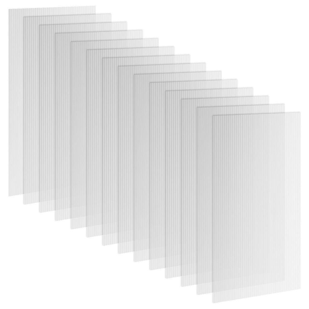14-Piece Twin-Wall Polycarbonate Greenhouse Panels - UV Protected & Insulating
