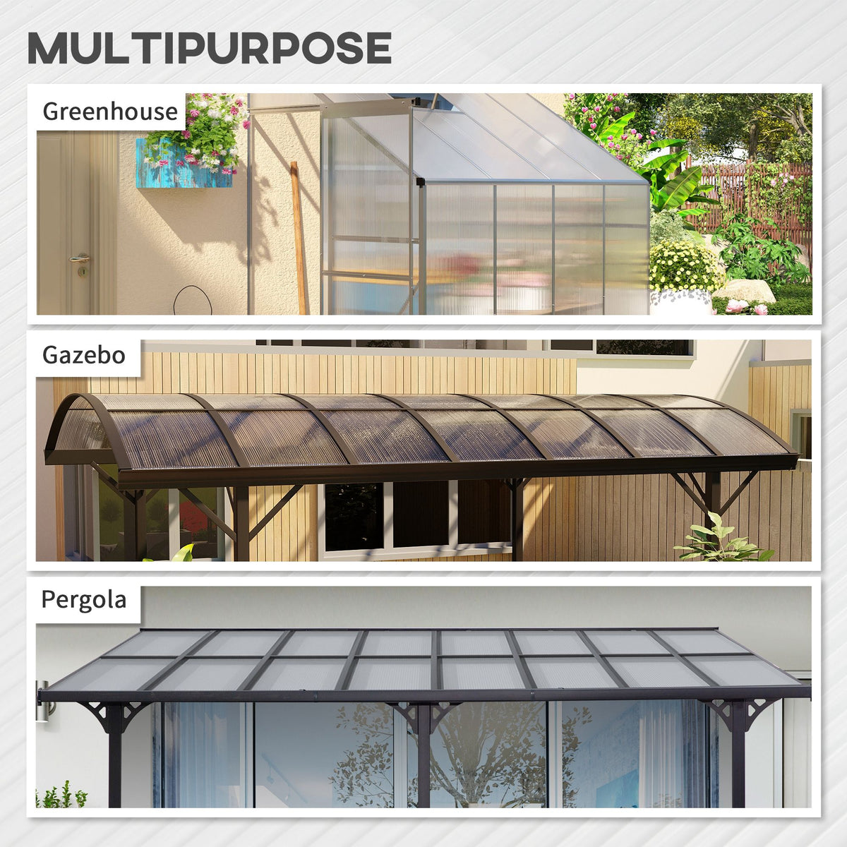 14-Piece Twin-Wall Polycarbonate Greenhouse Panels - UV Protected & Insulating