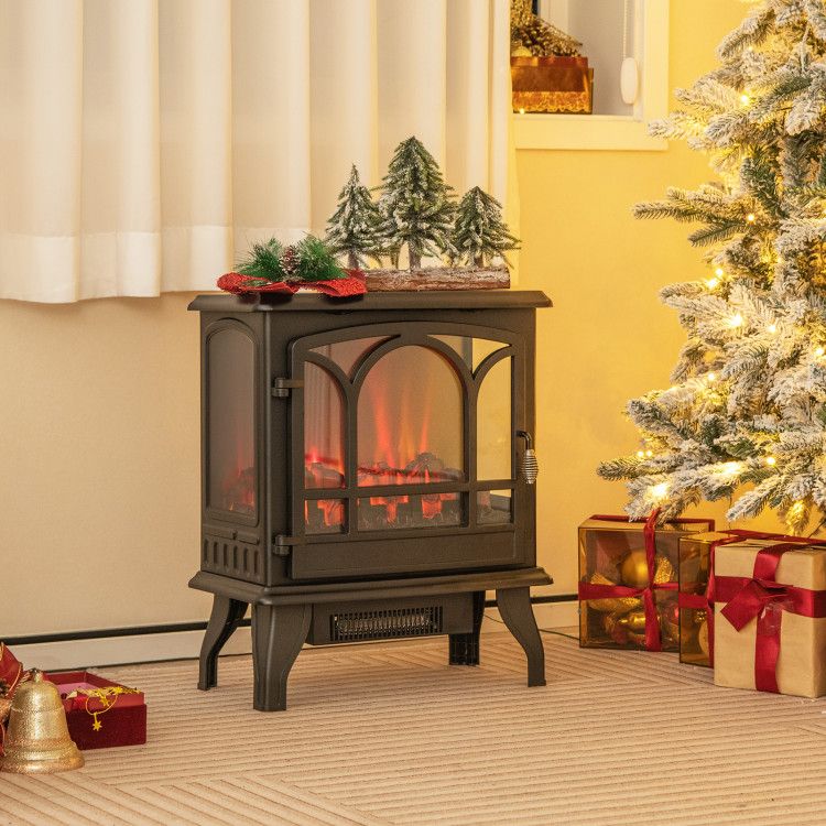 Electric Stove Heater with 3-Sided Flame Effect