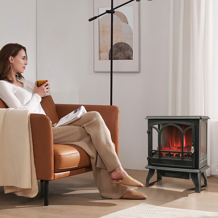 Electric Stove Heater with 3-Sided Flame Effect