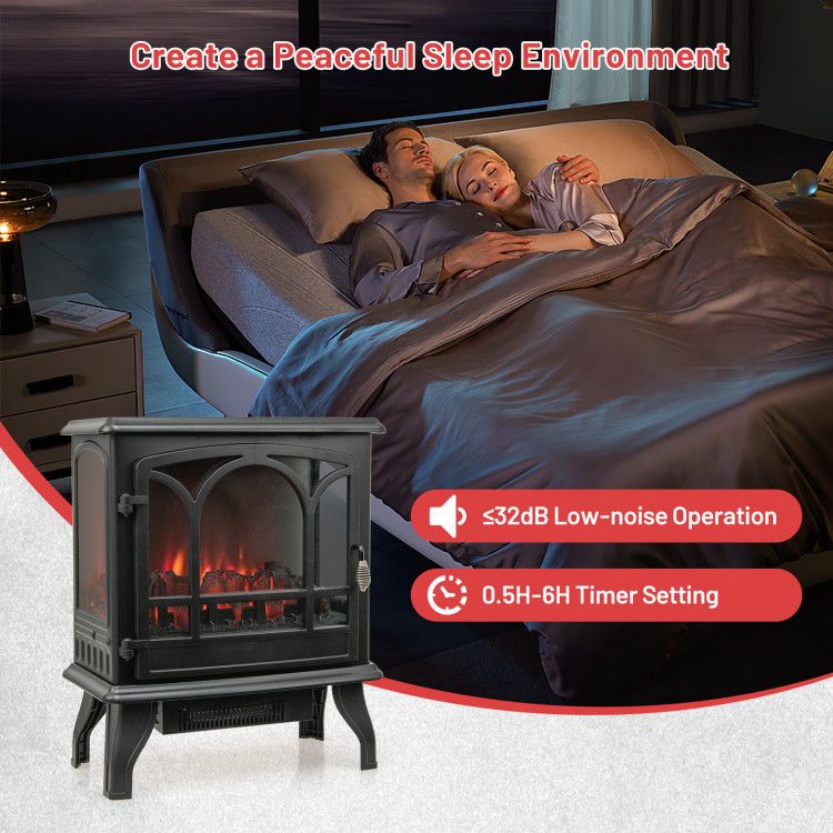 Electric Stove Heater with 3-Sided Flame Effect