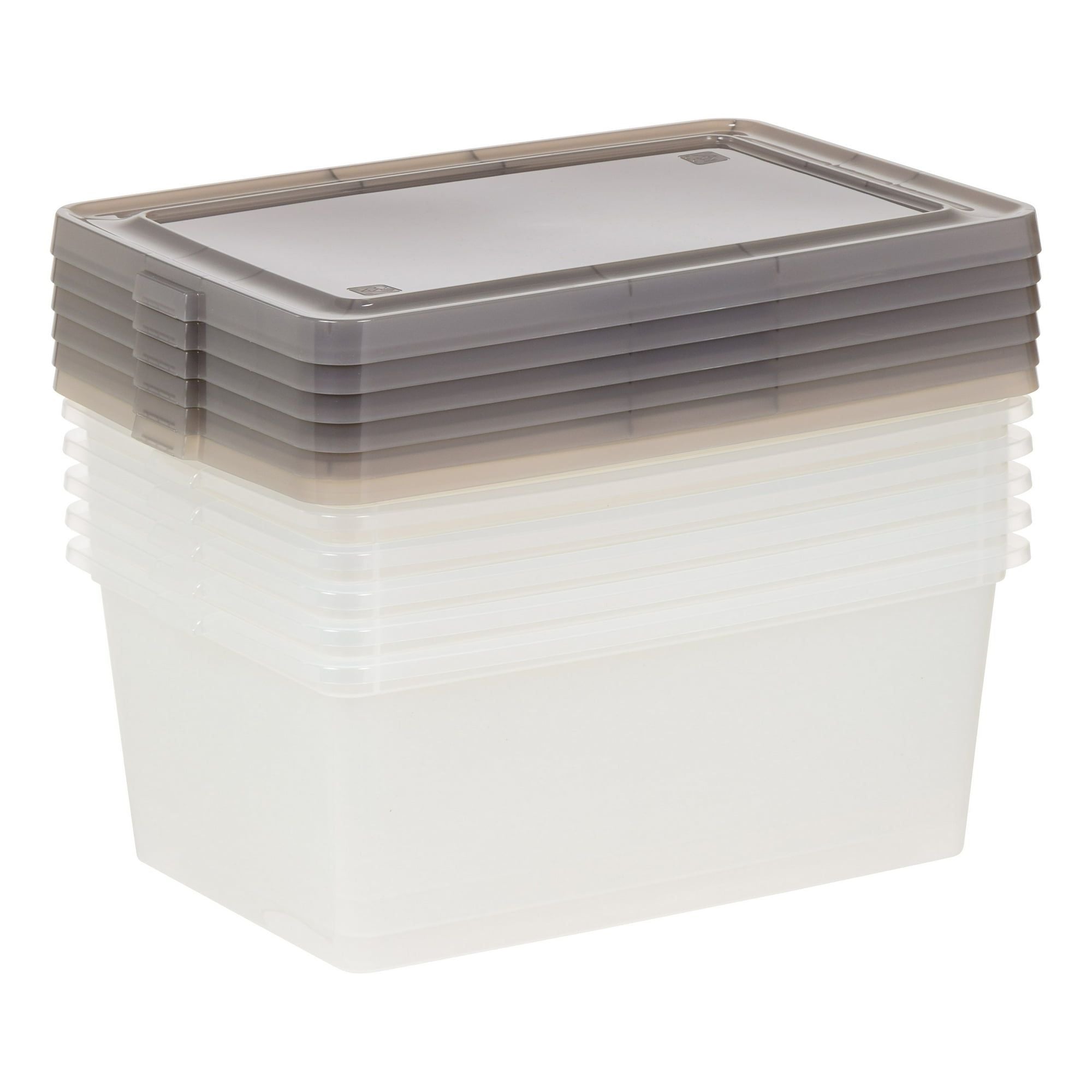 14.5 Qt. Stackable Plastic Storage Bins with Lids - 6 Pack