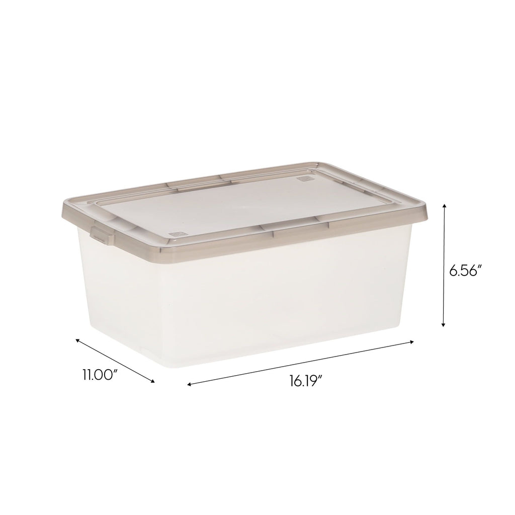 14.5 Qt. Stackable Plastic Storage Bins with Lids - 6 Pack