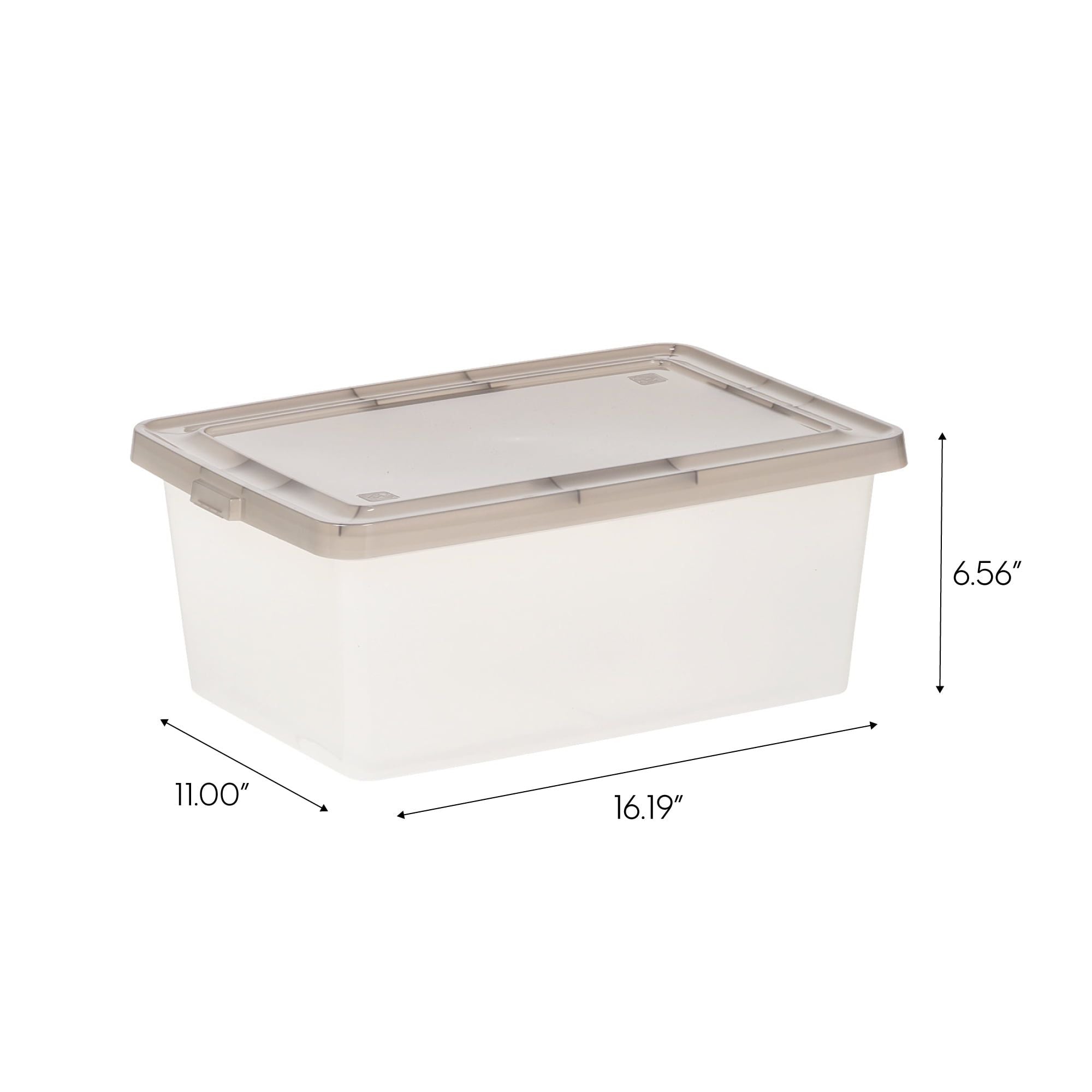 14.5 Qt. Stackable Plastic Storage Bins with Lids - 6 Pack