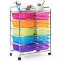 15-Drawer Rolling Storage Cart with Versatile Organization